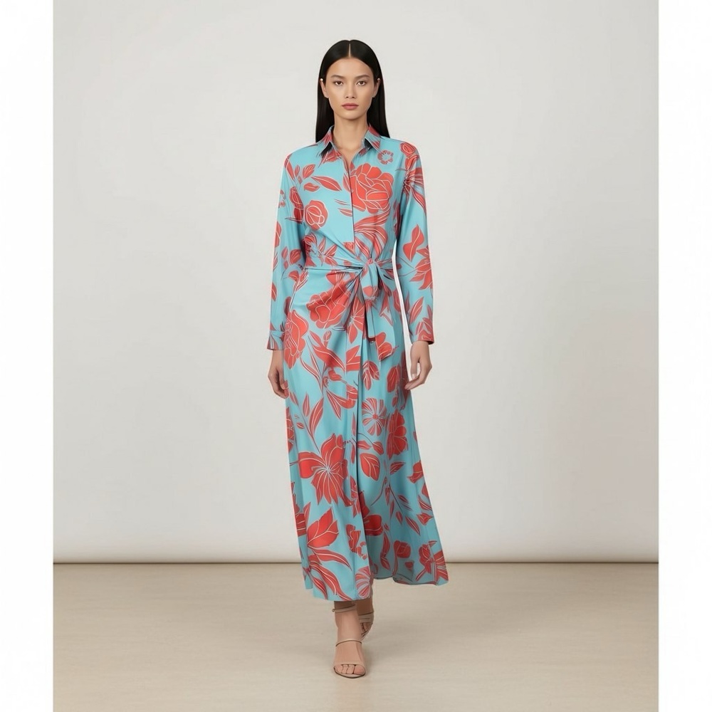 Vintage Floral Wrap Maxi Dress